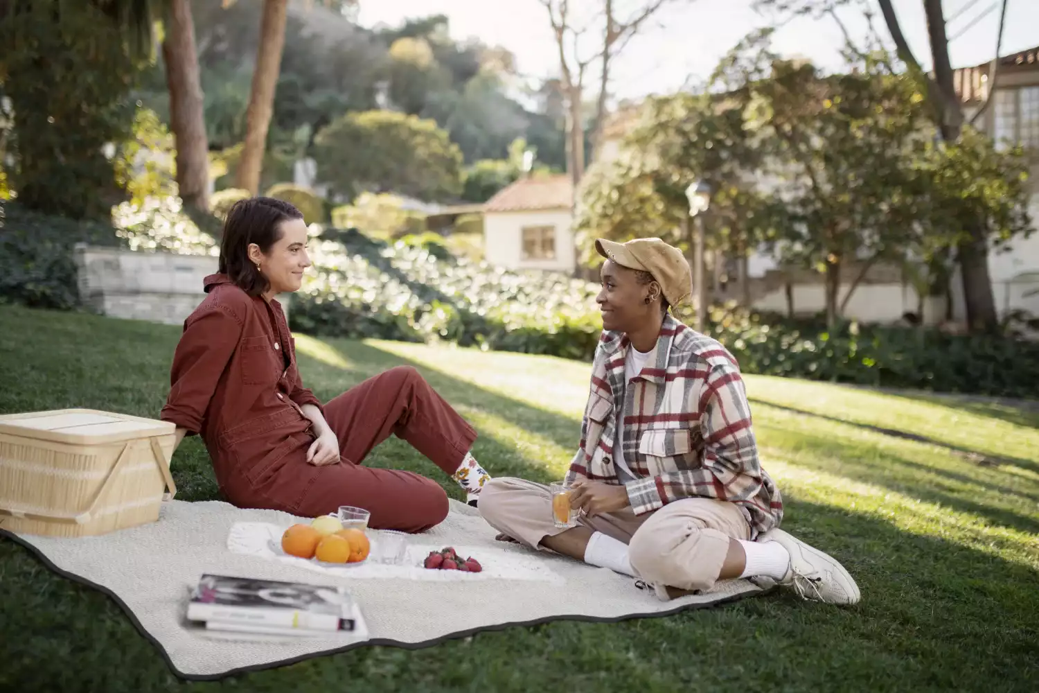 neutral picnic blanket