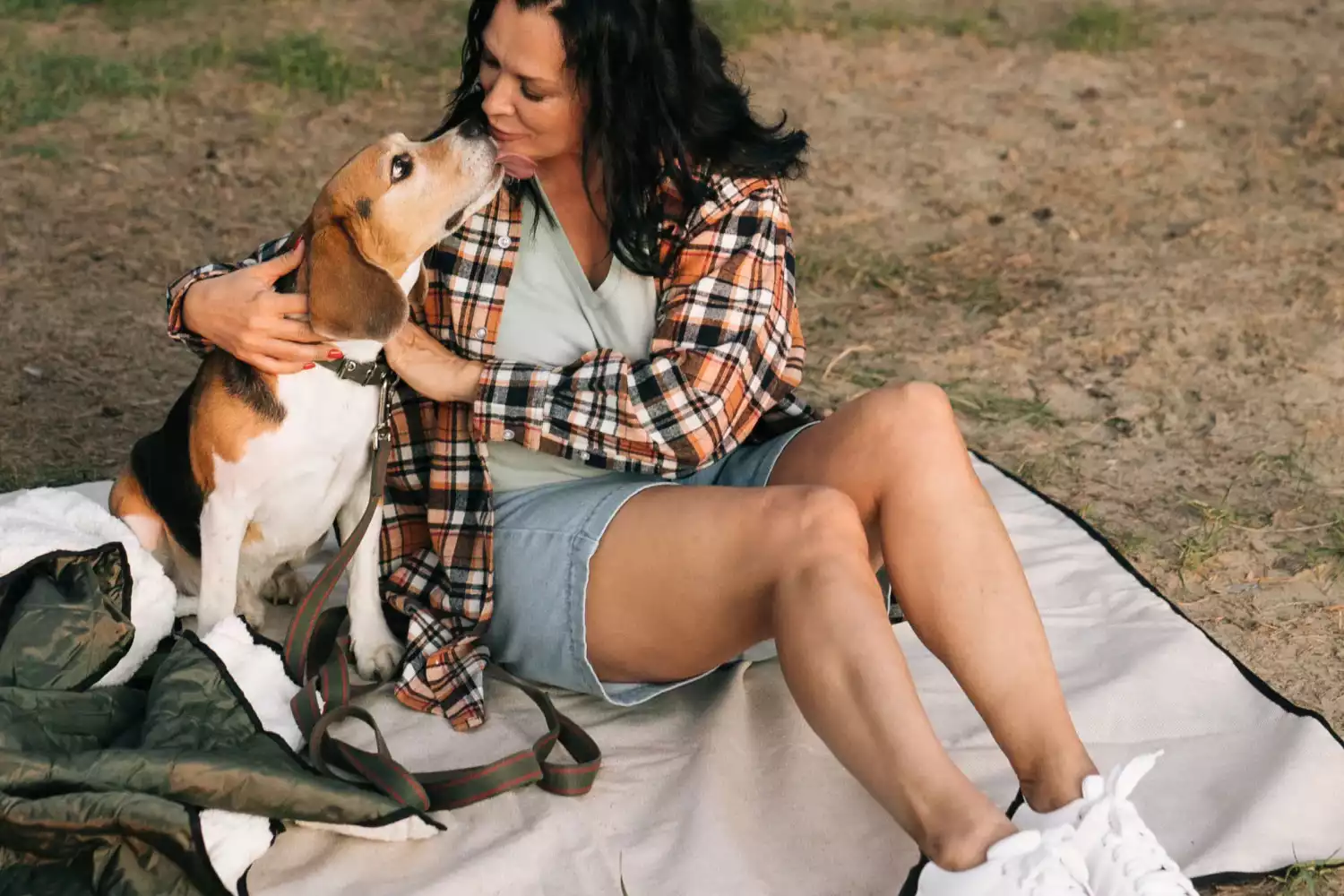 neutral picnic blanket